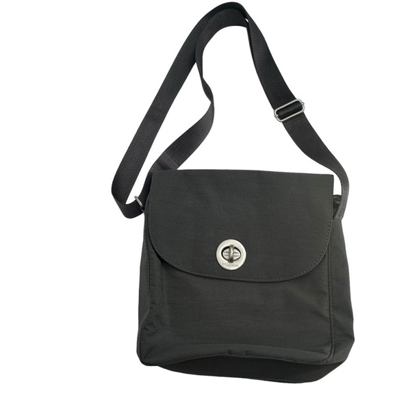 Baggallini Beijing Cross-Body Bag in Grey with Pink Lining Travel Bag - Picture 1 of 6